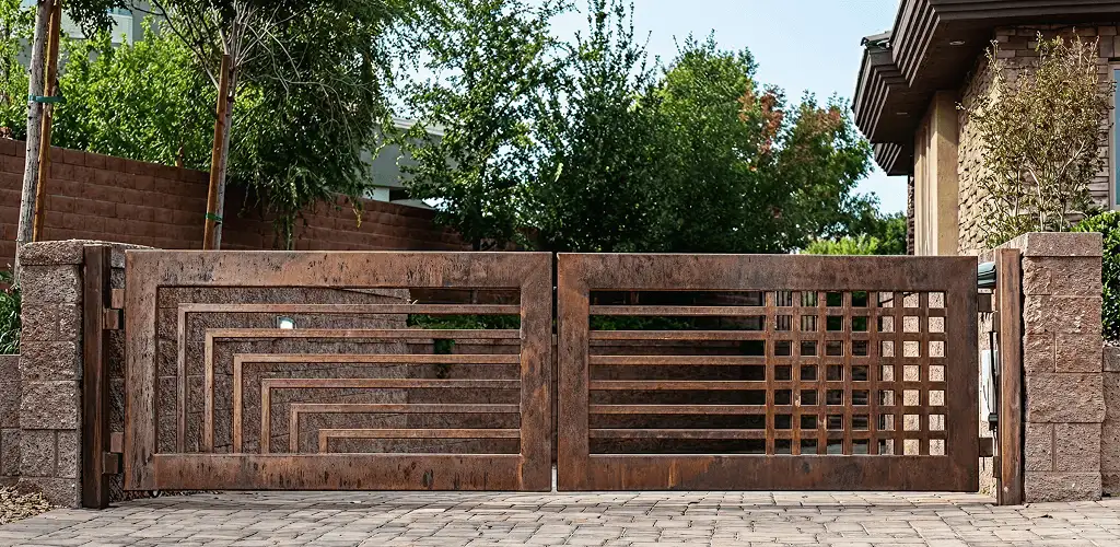 Custom driveway gate installation for a home entrance in New Haven, CT