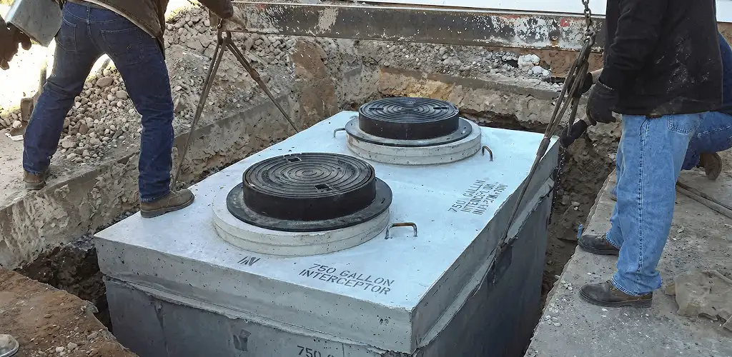 Grease trap installation for a commercial property drainage system in New Haven, CT