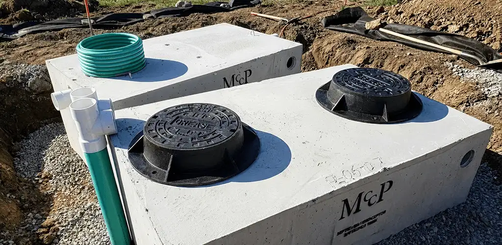 Grease trap installation unit set in place for drainage protection in New Haven, CT